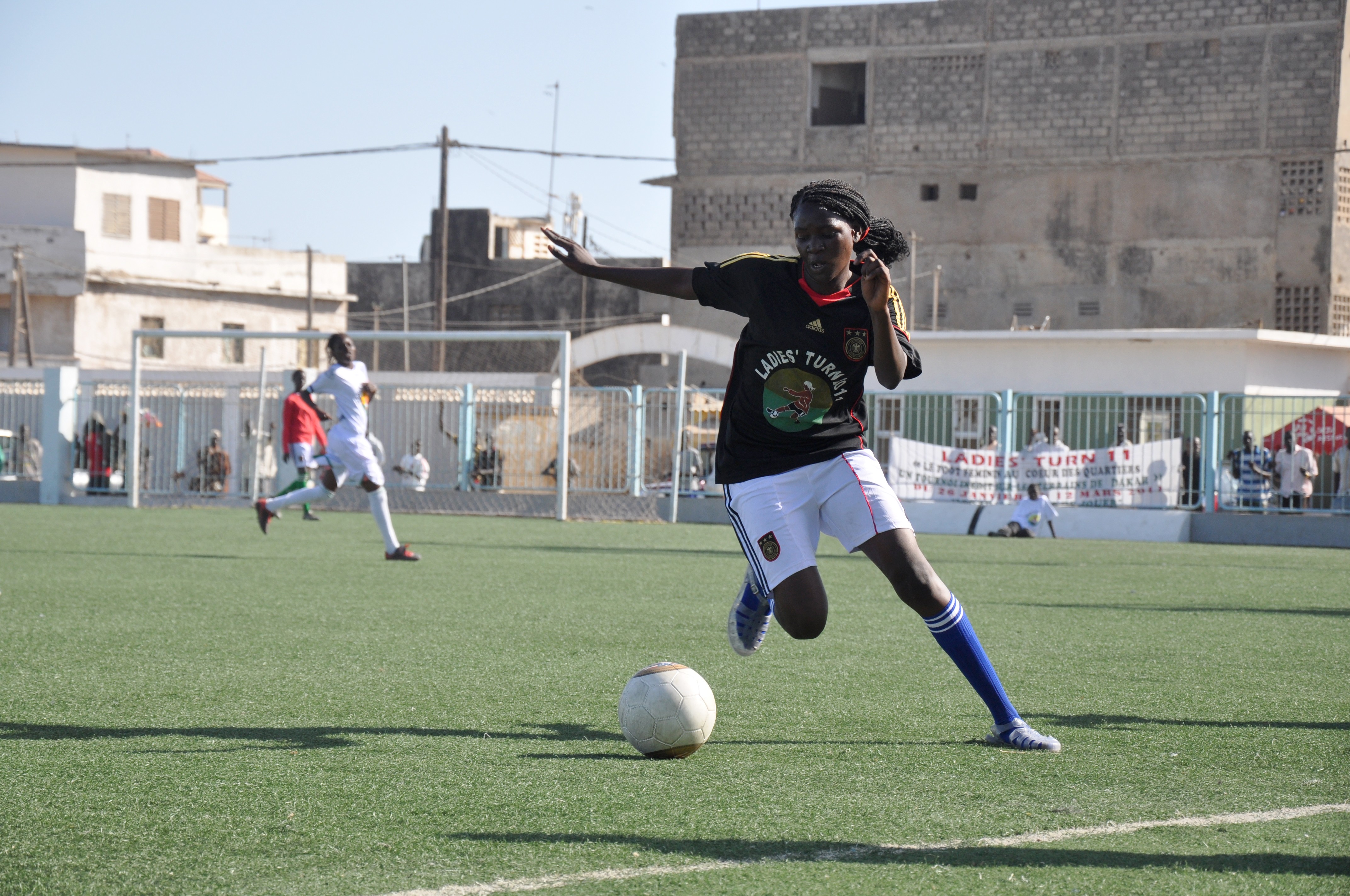 ladies turn football